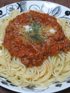 ミートソースパスタ2(トマト缶ver)-レシピのメイン写真