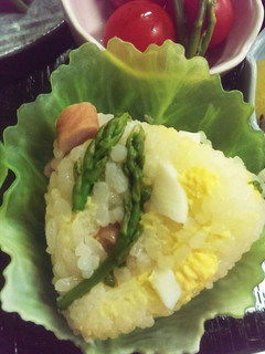 アスパラとウインナーとたまごのおにぎり-レシピのメイン写真