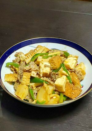 豚肉と筍と厚揚げの味噌炒め-レシピのメイン写真