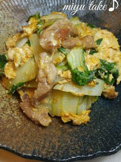しろなと豚肉のピリッと中華卵とじ♪-レシピのメイン写真