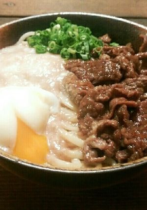 丸亀製麺のぶっかけうどん！牛とろ玉うどん-レシピのメイン写真