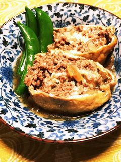 超簡単油揚げのお豆腐と合い挽きの肉詰め♪-レシピのメイン写真