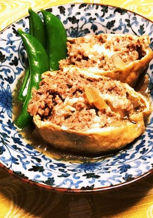 超簡単油揚げのお豆腐と合い挽きの肉詰め♪-レシピのメイン写真