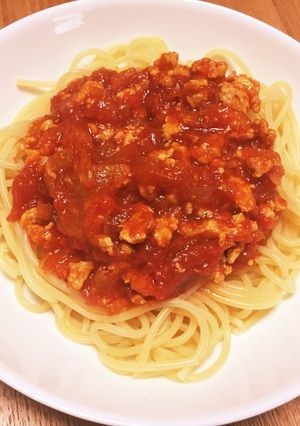 とりひき肉のミートスパゲティ-レシピのメイン写真