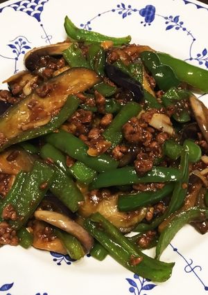 ヘルシー！大豆のお肉で茄子ピーマン炒め♪-レシピのメイン写真