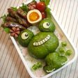 野沢菜でカエルさん弁当(キャラ弁)