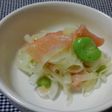 作り置き♪新玉ねぎとそら豆、生ハムマリネ