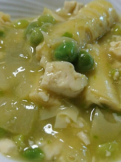 古参筍とエンドウ豆の和風麻婆豆腐-レシピのメイン写真