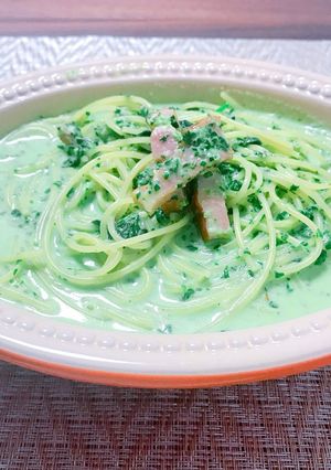超簡単♪ほうれん草の豆乳クリームパスタ♡-レシピのメイン写真