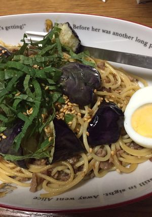 揚げナスとひき肉のバカタレパスタ-レシピのメイン写真