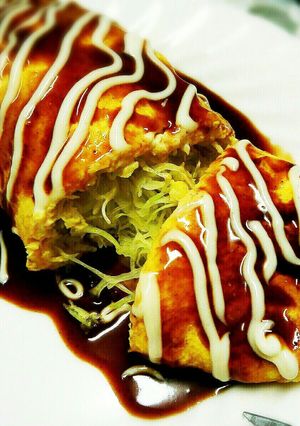 キャベツのお好焼風オムレツ！簡単ヘルシー-レシピのメイン写真