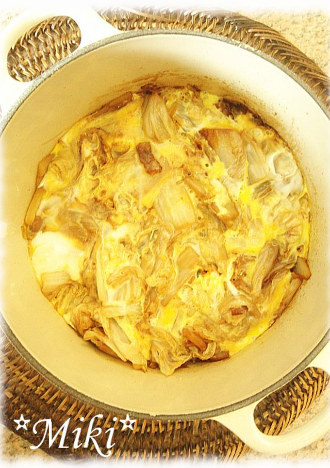 白菜のしょうが煮込み、ふわとろたまごで♪-レシピのメイン写真