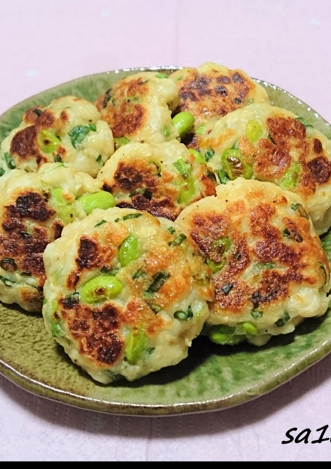 枝豆入り！豆腐とはんぺんのふわっと焼き！-レシピのメイン写真