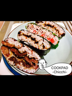 甘辛牛肉のおにぎらず&高菜のおにぎらず-レシピのメイン写真