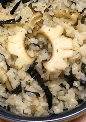 春の味覚！わかめ入りアワビ飯-レシピのメイン写真