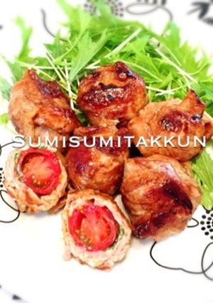 シソとトマトの生姜焼きロール♪-レシピのメイン写真