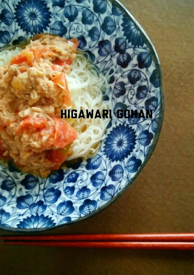 【簡単】トマトとツナの冷たいそうめん-レシピのメイン写真