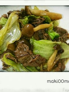レタスと牛肉のオイスターソース炒め-レシピのメイン写真
