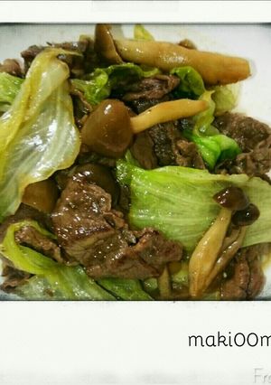レタスと牛肉のオイスターソース炒め-レシピのメイン写真