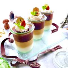 รูปของ 可愛くて簡単!しましまコーヒーゼリー