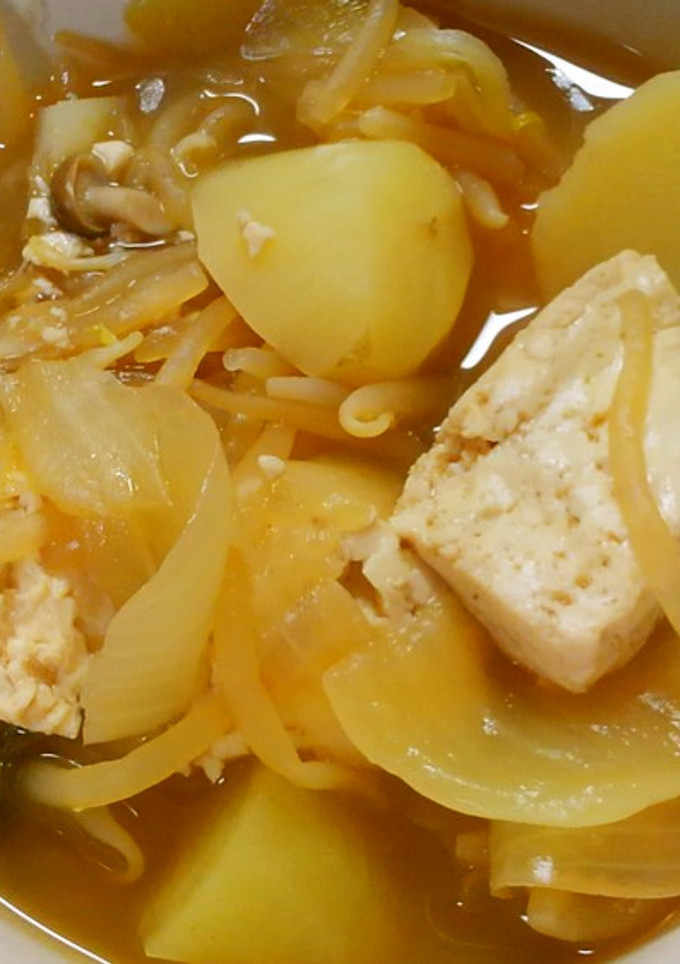 簡単☆節約♪豆腐と じゃが芋もやしの煮物-レシピのメイン写真
