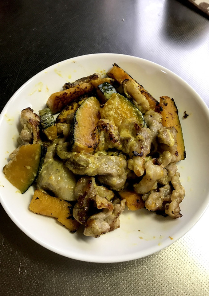 かぼちゃと豚肉でカレーマヨ-レシピのメイン写真
