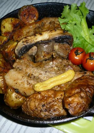イシスキで豚バラのブロック肉のステーキ-レシピのメイン写真