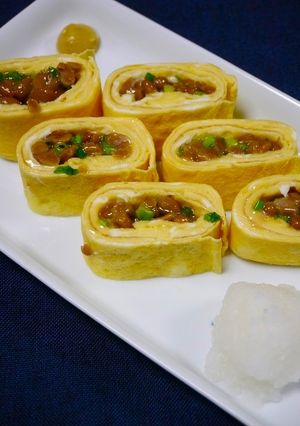 簡単！納豆卵焼き-レシピのメイン写真