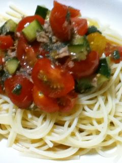 大葉と夏野菜とツナの冷製パスタ-レシピのメイン写真