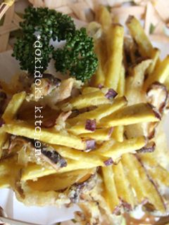 サツマイモとキノコのかき揚げ-レシピのメイン写真