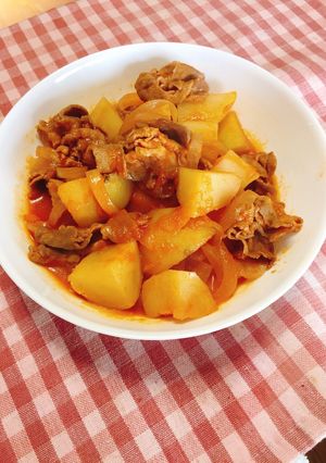 野菜ジュースで簡単！豚じゃが煮込み-レシピのメイン写真