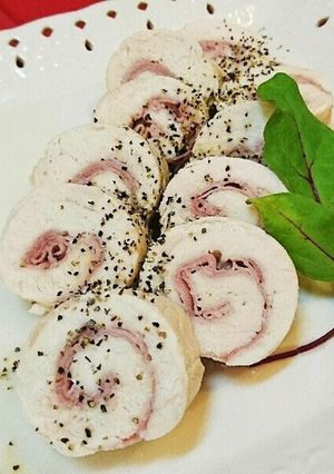 電子レンジでヘルシー生ハムの鶏ささみ巻き-レシピのメイン写真