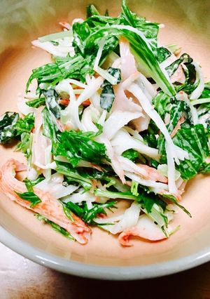 簡単でうまいカニカマ水菜マヨネーズ-レシピのメイン写真