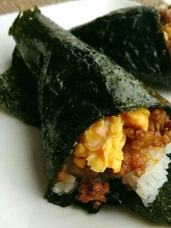 キーマカレー&スクランブルエッグ手巻き!-レシピのメイン写真