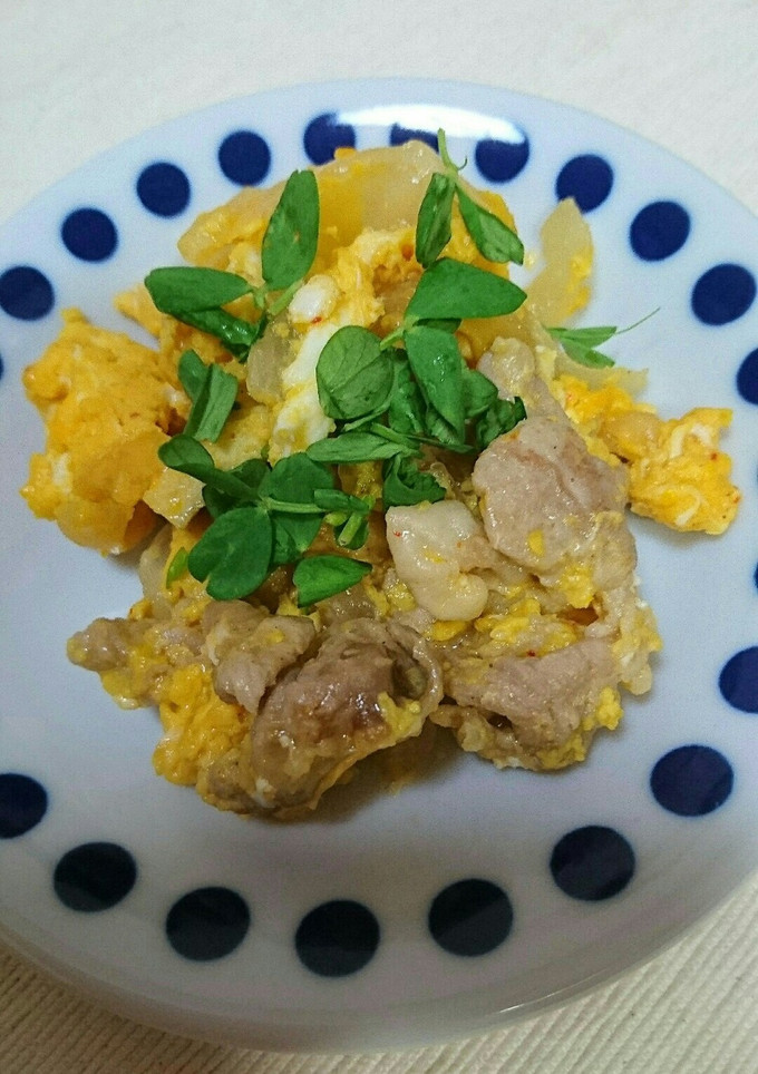 簡単！豚バラの卵とじ(^-^)-レシピのメイン写真