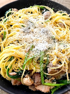 塩豚とマッシュほうれん草のクリームパスタ-レシピのメイン写真