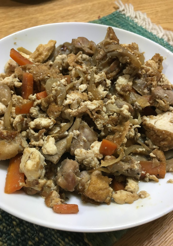 簡単★厚揚げと鶏肉の鰹節醤油炒め-レシピのメイン写真