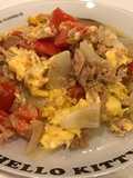シーチキンとトマトのふわとろ玉子炒め！