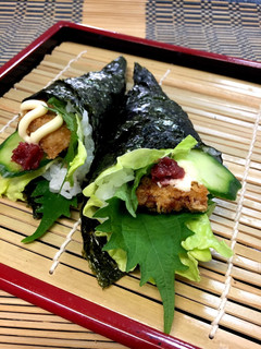 鰯フライの梅マヨ手巻寿司!!-レシピのメイン写真