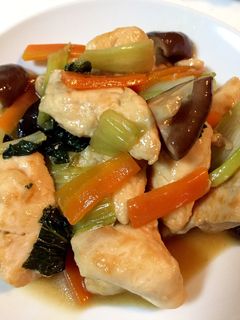 鶏胸肉と青梗菜の中華炒め-レシピのメイン写真