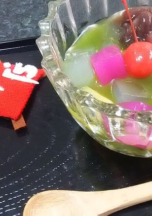 カラフルデザート♪抹茶あんみつ-レシピのメイン写真