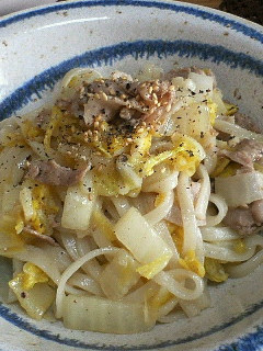 白菜と豚肉の和風パスタな焼きうどん-レシピのメイン写真