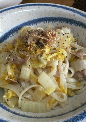 白菜と豚肉の和風パスタな焼きうどん-レシピのメイン写真