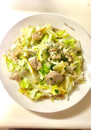 さっぱりと。レモンハーブチキンの野菜炒め-レシピのメイン写真
