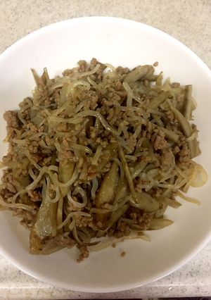 挽肉ごぼう-レシピのメイン写真