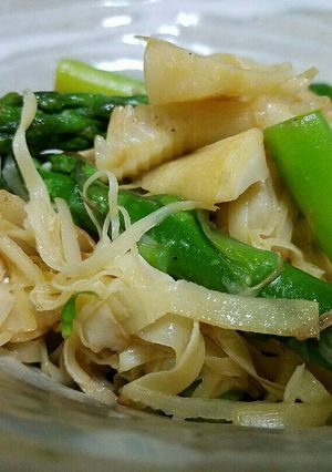 タケノコとアスパラのガーリック醤油炒め-レシピのメイン写真