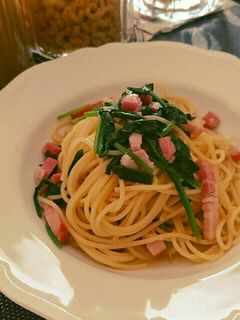 ベーコンとほうれん草の和風パスタ❤-レシピのメイン写真