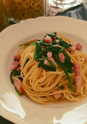 ベーコンとほうれん草の和風パスタ❤-レシピのメイン写真