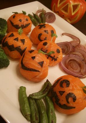 ハロウィンの手毬寿司-レシピのメイン写真