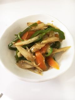 ごぼうとピーマンの煮炒め-レシピのメイン写真